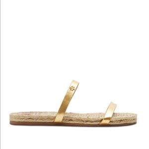 Tory Burch Metallic Two-Band Espadrille Sandals